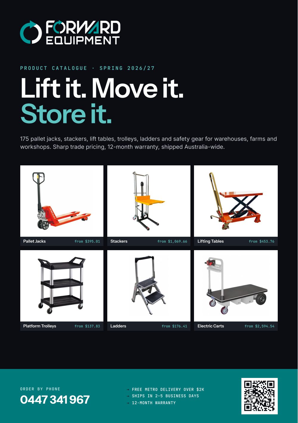 Cover of the Forward Equipment product catalogue, Spring 2026/27